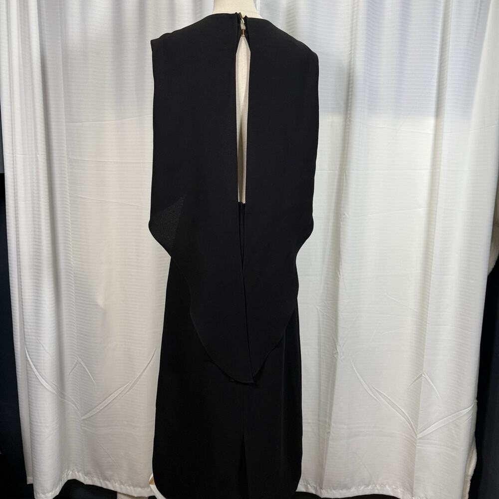 Tibi Black Cape Sleeve Midi Dress Batwing Open Back Minimalist Sz 6 Avant Garde - Picture 5 of 14